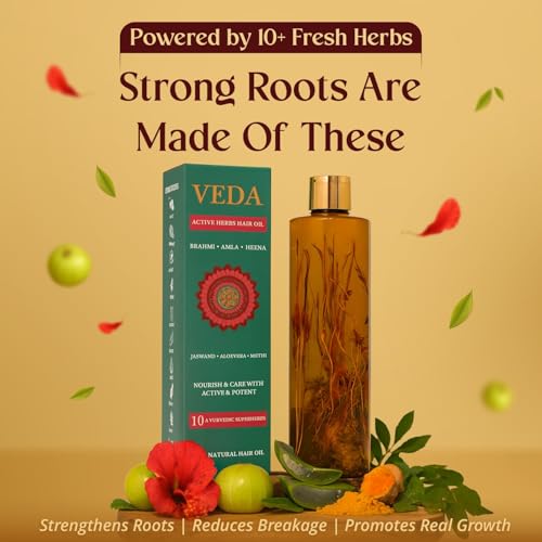 Veda Ayurvedic Cold Pressed Hair Oil | Ayurvedic Jadi Butis Infused Oil | 200ml - Image 5