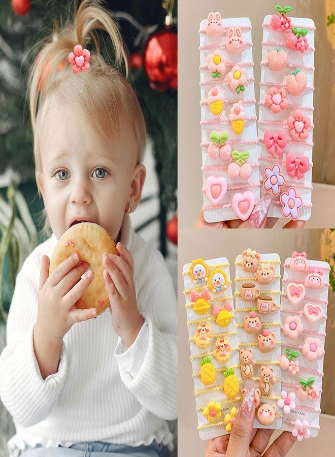 Ewandastore Ewanda store 60 Pcs Cute Baby Elastic Hair Ties with Rubber Band Hair Rope Hair Accessories for Toddlers Baby Girls Infants Kids Children - Image 5