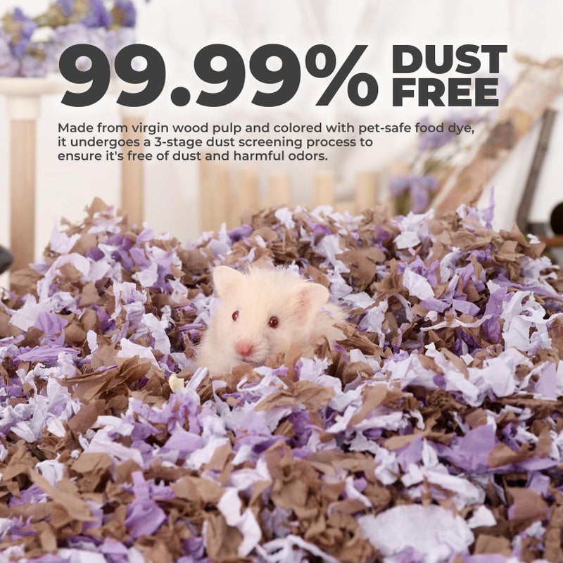mini&moe Hamster Bedding 50L: Dust-Free and Odor Control Moisture Absorbent Natural Paper Small Pet Bedding - for Guinea Pigs, Hamsters, Chinchilla,Rabbits,Rat,Ferret, and Gerbil, 50 Liters - Image 2
