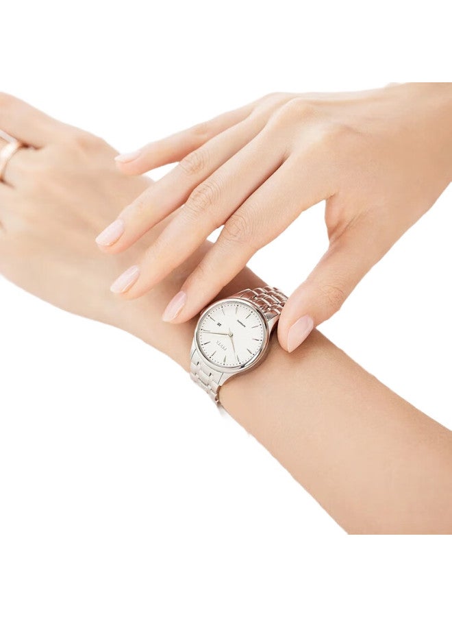 FIYTA Classic Series Automatic Mechanical Calendar Women'S Watch White Dial Steel Strap Elegant And Versatile Holiday Gift - Image 1