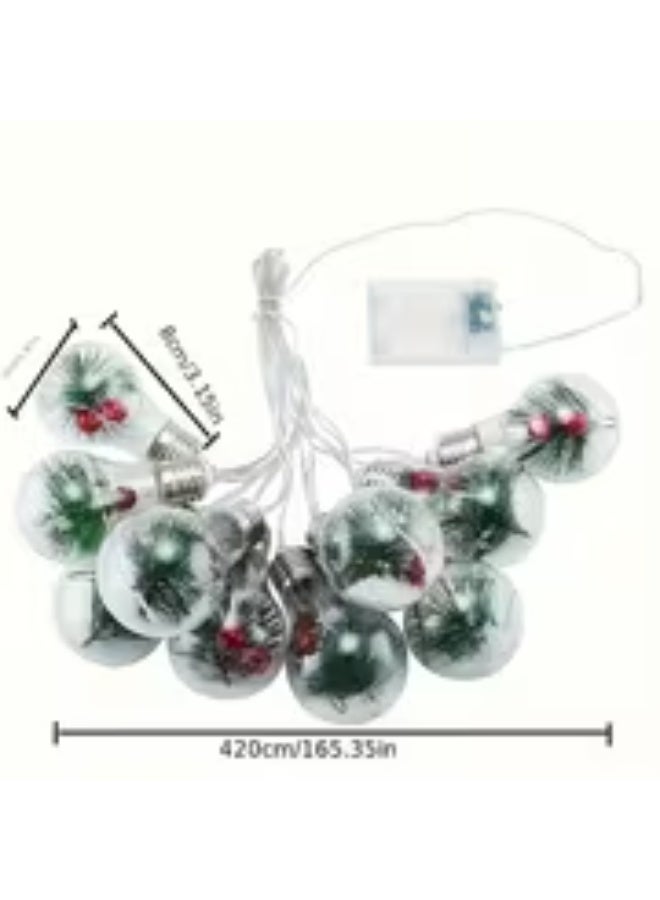 إيروريكس سلسلة أضواء LED بشكل ندفة الثلج مع إبر الصنوبر – 3 أوضاع تشغيل، إضاءة متعددة الألوان دافئة، مثالية للكريسماس والهالوين ورأس السنة والهانوكا وعيد الفصح وأعياد الميلاد والذكرى والإعلان عن جنس المولود وحفلات الزفاف – تعمل بالبطارية (3 بطاريات AA غير مشمولة)، إضاءة منزلية مريحة | تصميم خيالي | ديكور عطلات بلاستيكي متين - Image 2