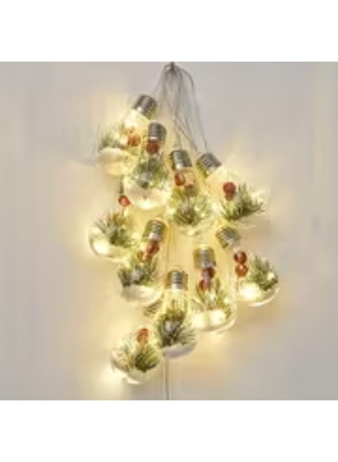 إيروريكس سلسلة أضواء LED بشكل ندفة الثلج مع إبر الصنوبر – 3 أوضاع تشغيل، إضاءة متعددة الألوان دافئة، مثالية للكريسماس والهالوين ورأس السنة والهانوكا وعيد الفصح وأعياد الميلاد والذكرى والإعلان عن جنس المولود وحفلات الزفاف – تعمل بالبطارية (3 بطاريات AA غير مشمولة)، إضاءة منزلية مريحة | تصميم خيالي | ديكور عطلات بلاستيكي متين - Image 1