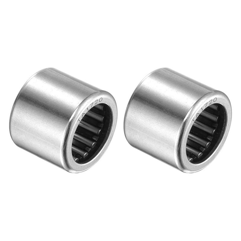 uxcell TA1720 Needle Roller Bearings 17mm Bore 24mm OD 20mm Width Chrome Steel Open End 2pcs - Image 1