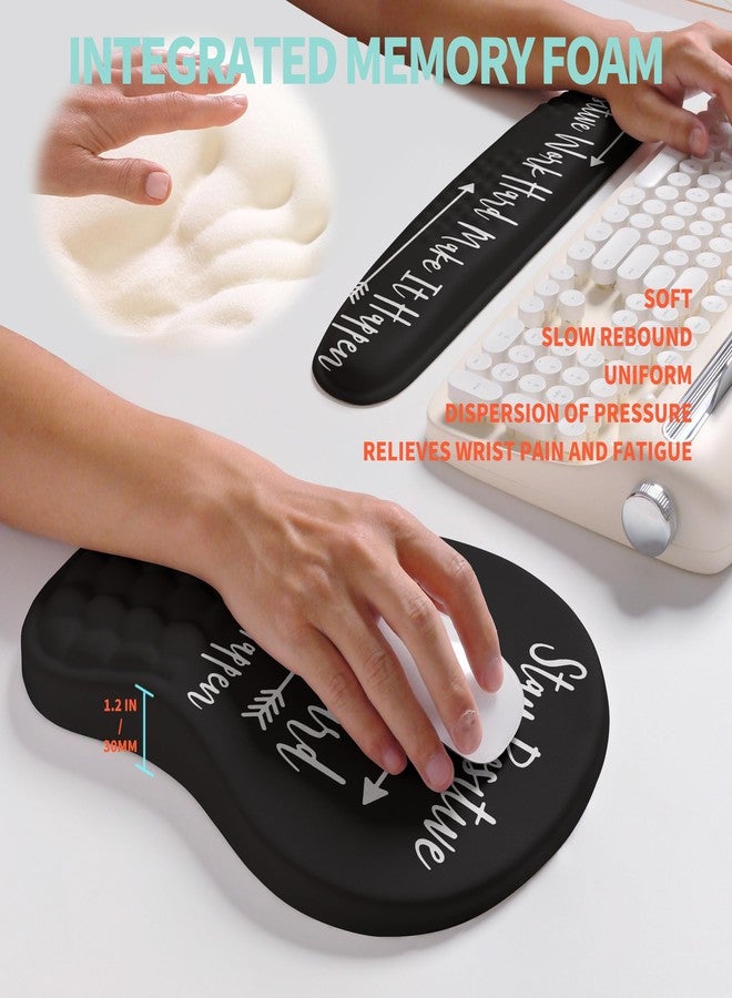 KUOSGM 2-in-1 Ergonomic Set, Wave Rise Keyboard Wrist Rest and Massage Bulge Slope Mouse Pad Wrist Support, Cushion Memory Foam Integrated to Relieve Wrist Pain, Stay Positive - Image 4
