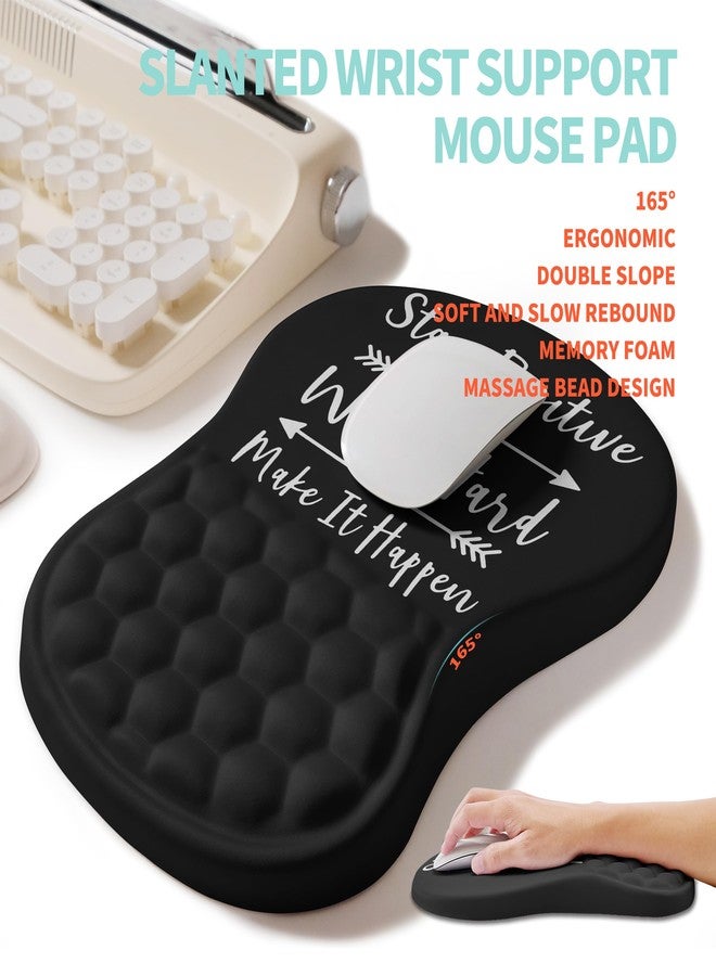 KUOSGM 2-in-1 Ergonomic Set, Wave Rise Keyboard Wrist Rest and Massage Bulge Slope Mouse Pad Wrist Support, Cushion Memory Foam Integrated to Relieve Wrist Pain, Stay Positive - Image 3