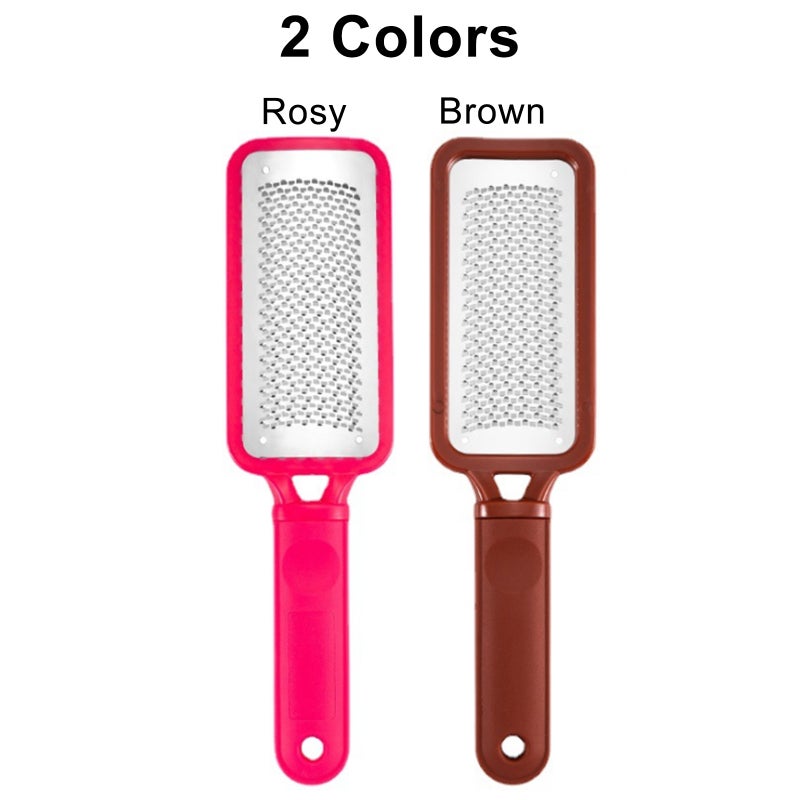 Stainless Steel Foot File - Adjustable Ergonomic Grip - Easy To Clean Pedicure Tool for Callus Removal - Rosy - Image 3