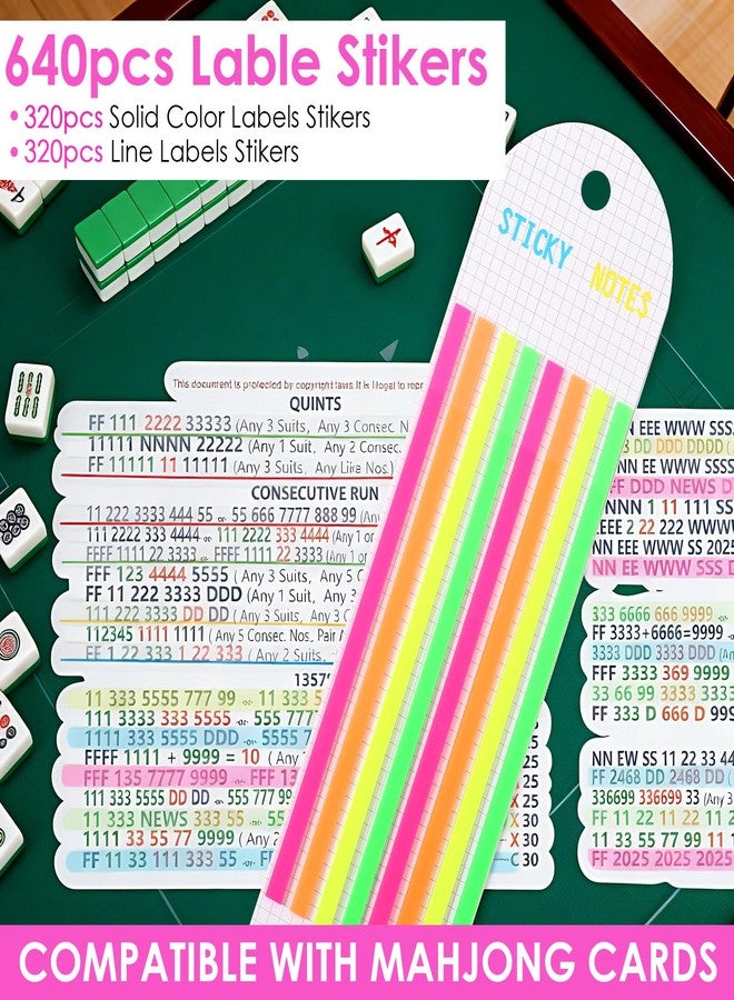 Nogeqi 640 Pcs Mahjong Line Finder, Mahjong Card Line Reader Highlighter Strips, No Residue Writable, Transparent Sticky Notes for Players Beginner Rule Reader, Strategy Assistant - Image 2