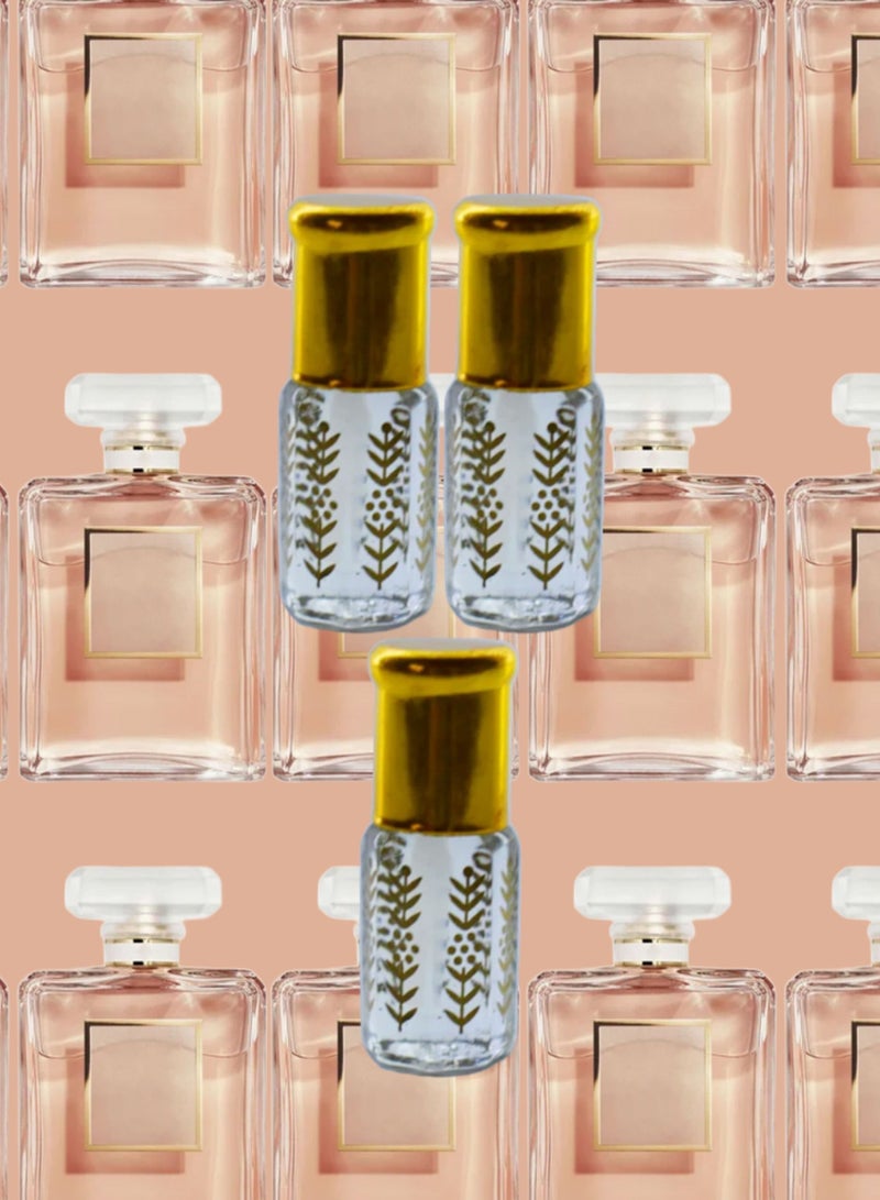 3 قطع زيت عطري كوكو مادموزيل نسائي الشفاف الأصلي 3مل