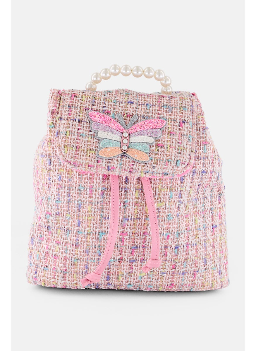 Miss Gwen's OMG Kids Girl Butterfly Tweed Mini Backpack, Pink  - Image 1
