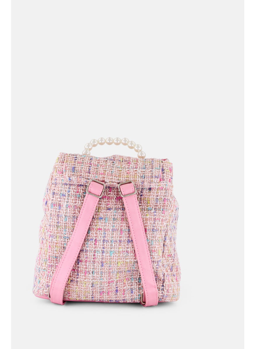Miss Gwen's OMG Kids Girl Butterfly Tweed Mini Backpack, Pink  - Image 3