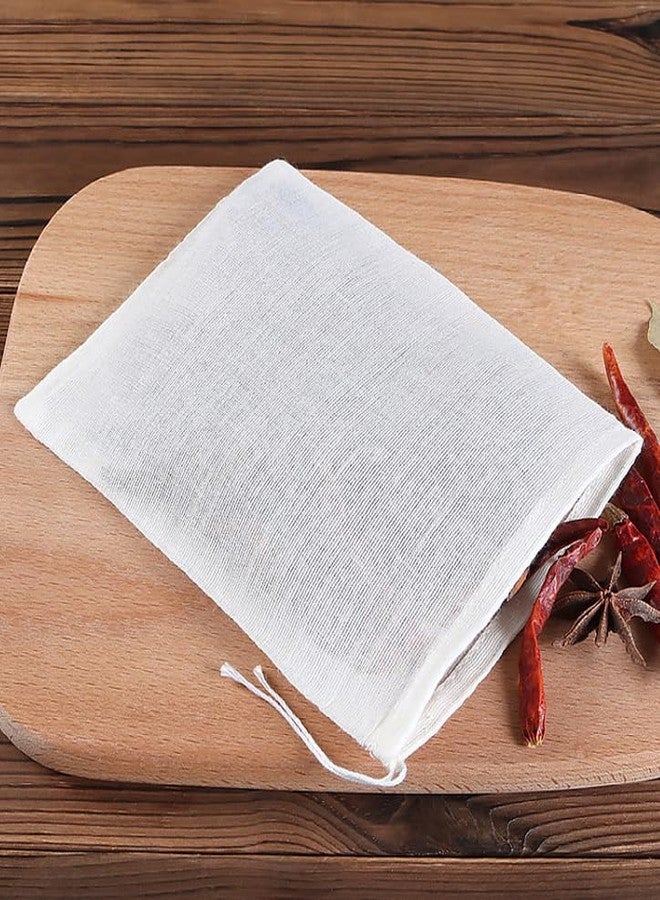 AKOAK 10 Pcs 5 x 6 Inches Natural Muslin Drawstring Bags,Natural Unbleached Cotton Spice/Tea/Herbs Bags - Image 5