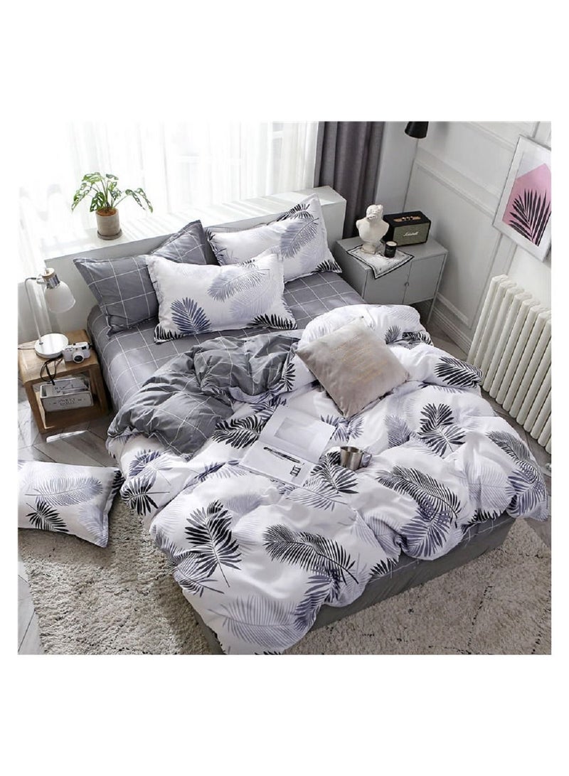 شاربدو طقم ملاءة سرير مكون من 4 قطع طقم لحاف من القطن الفاخر والألياف الدقيقة الناعمة (200 * 230 سم) - Image 2