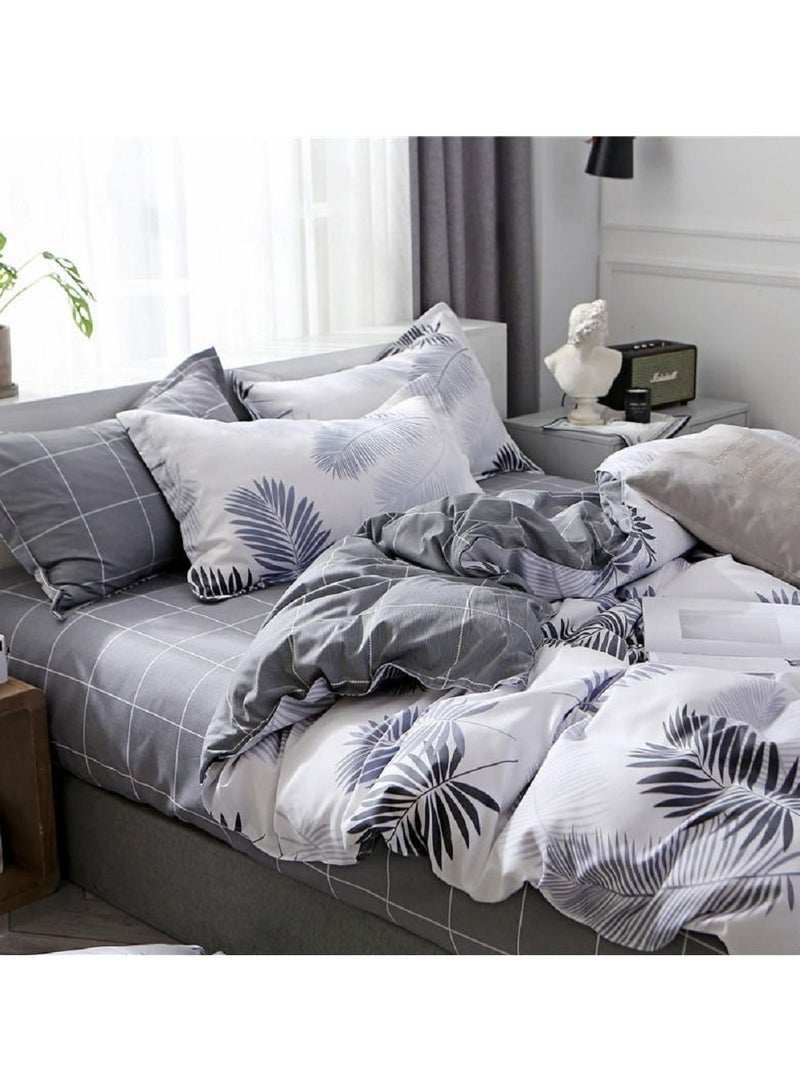 شاربدو طقم ملاءة سرير مكون من 4 قطع طقم لحاف من القطن الفاخر والألياف الدقيقة الناعمة (200 * 230 سم) - Image 5