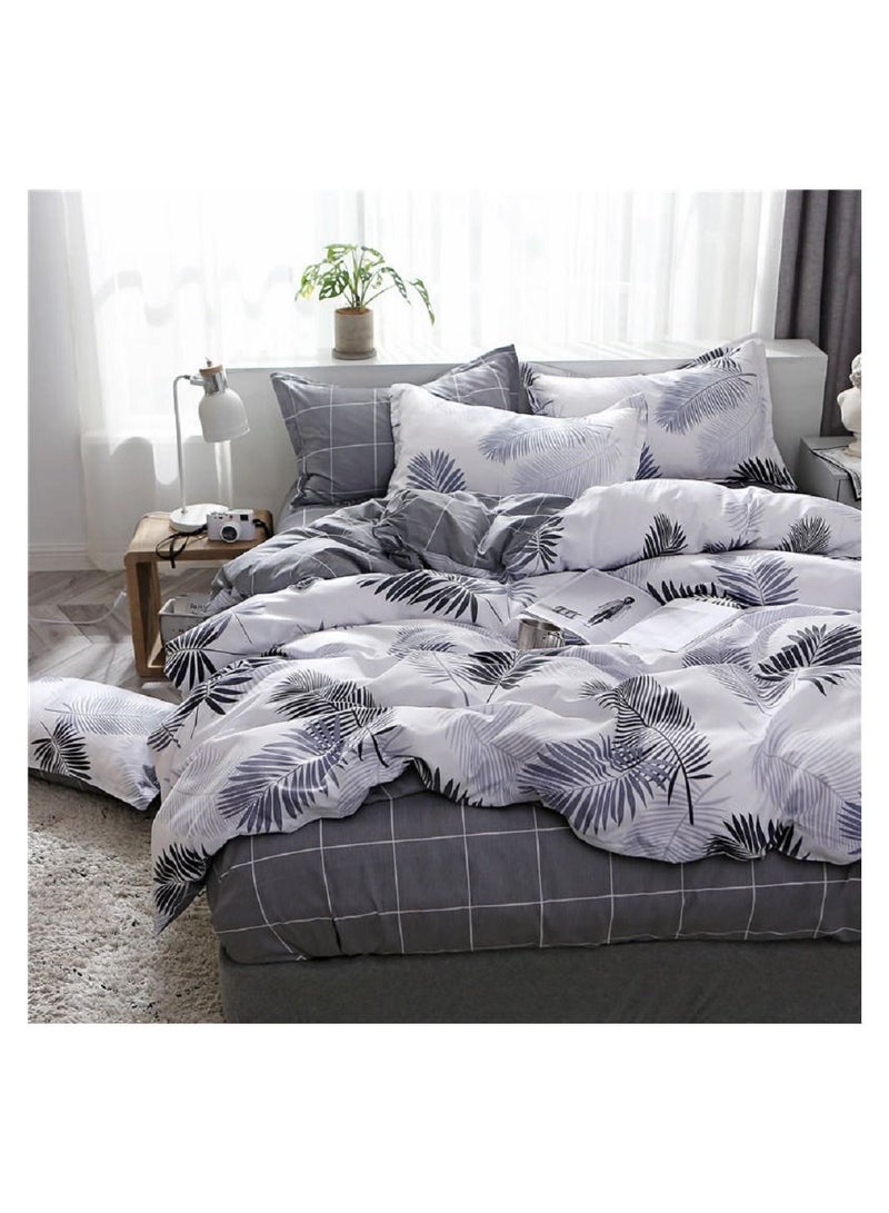 شاربدو طقم ملاءة سرير مكون من 4 قطع طقم لحاف من القطن الفاخر والألياف الدقيقة الناعمة (200 * 230 سم) - Image 4