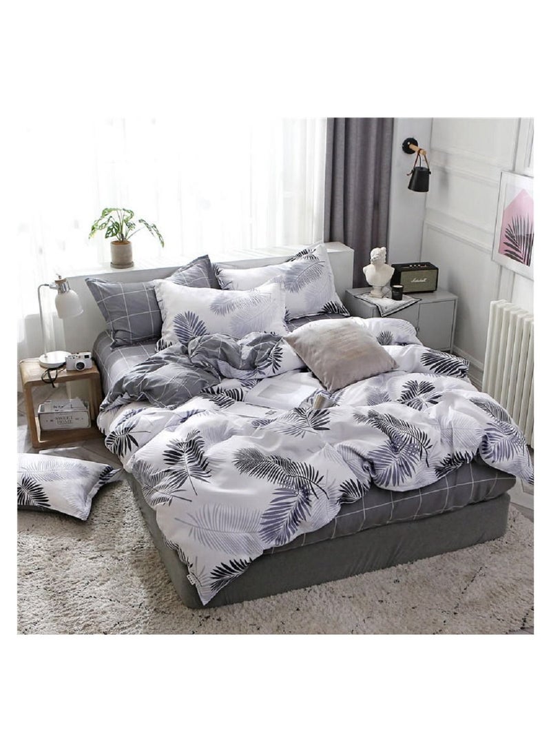 شاربدو طقم ملاءة سرير مكون من 4 قطع طقم لحاف من القطن الفاخر والألياف الدقيقة الناعمة (200 * 230 سم) - Image 3