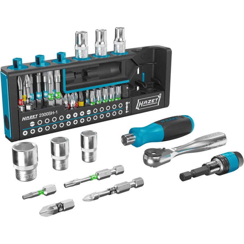 HAZET Smartholder Tool Holder 2300SH-1 I 39-Piece Tool Bit Set, Drive: Hexagon 6.3 (1/4 Inch), Square 6.0.12 in (1/4 Inch) I Practical Tool Set Extremely Handy and Compact - Image 5