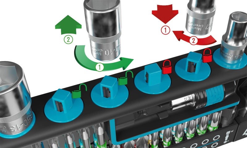 HAZET Smartholder Tool Holder 2300SH-1 I 39-Piece Tool Bit Set, Drive: Hexagon 6.3 (1/4 Inch), Square 6.0.12 in (1/4 Inch) I Practical Tool Set Extremely Handy and Compact - Image 2