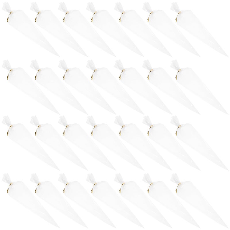 Cone Shaped Plastic Treat Bags 100pcs 16x30cm With Twist Ties for Cookies Candy Popcorn - Image 2