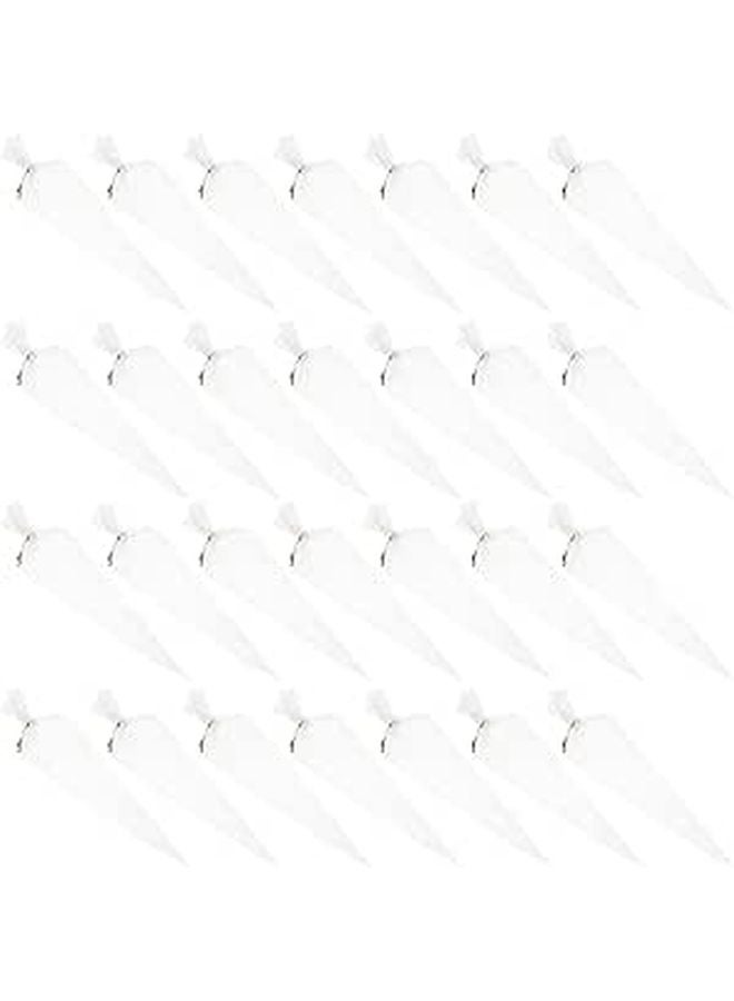 Cone Shaped Plastic Treat Bags 100pcs 16x30cm With Twist Ties for Cookies Candy Popcorn - Image 1