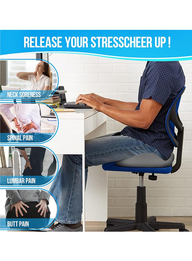 EzzySo Memory Foam Seat Cushion For Office Chair Home Chair Car Seat Airplane Wheelchair Pain Relief Coccyx Cushion Enhanced Seat Memory Foam Cushion Pad Relieve Hemorrhoid Pain - Image 4