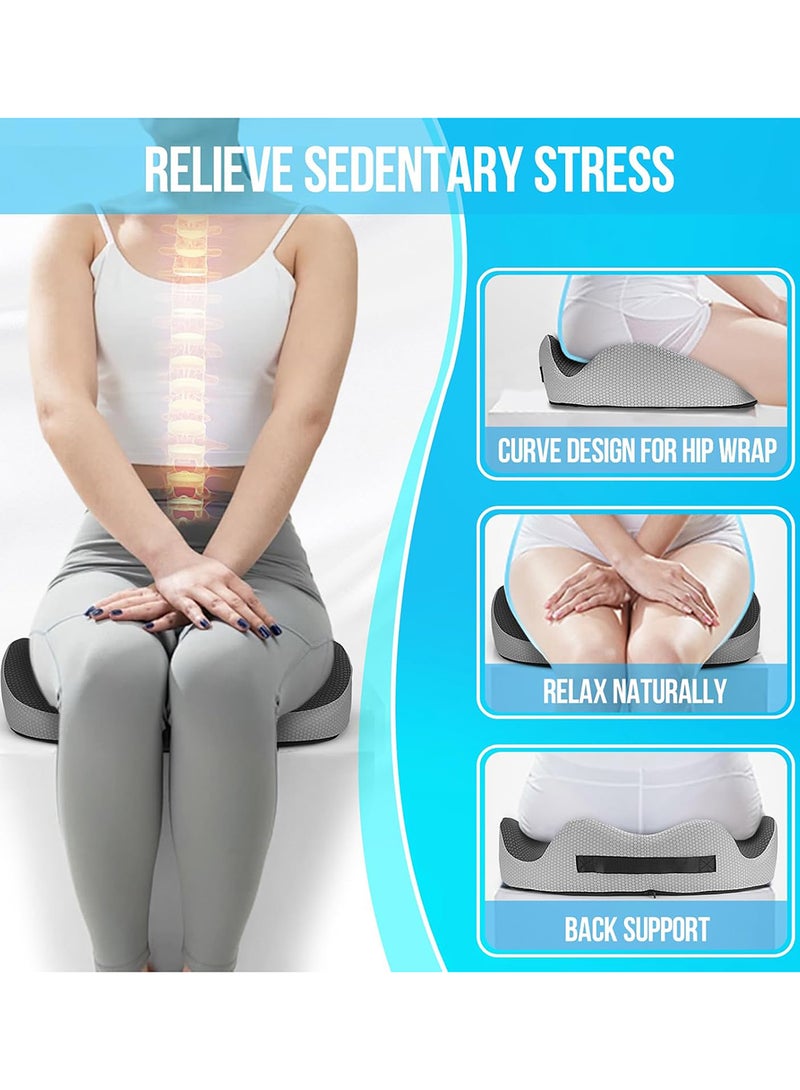 EzzySo Memory Foam Seat Cushion For Office Chair Home Chair Car Seat Airplane Wheelchair Pain Relief Coccyx Cushion Enhanced Seat Memory Foam Cushion Pad Relieve Hemorrhoid Pain - Image 3