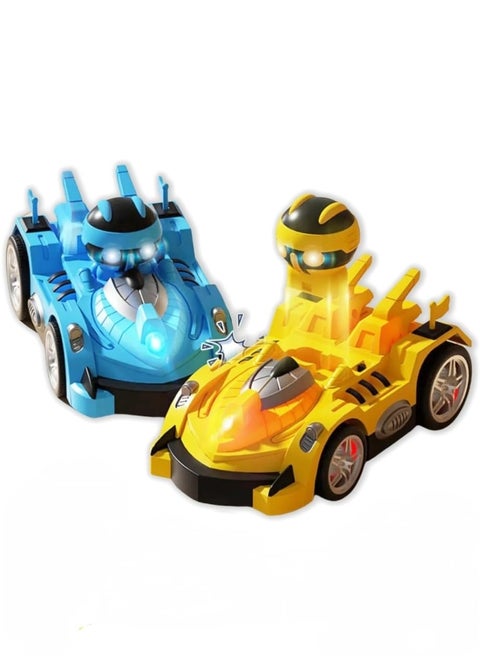 Remote Control Bumper Car Set for 2 Players Racing Match with Ejecting Figures, Catapult Action, Popping Up Toy Cars - Fun Interactive Game for Kids & Adults