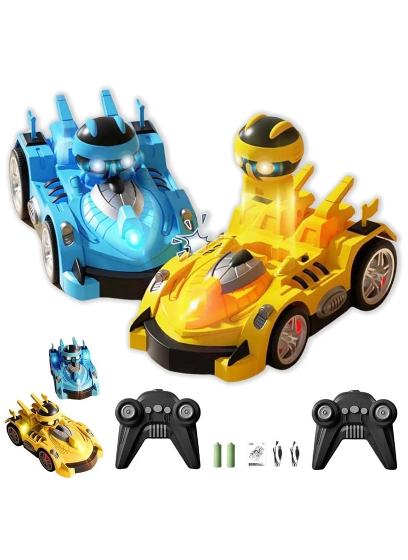 Remote Control Bumper Car Set for 2 Players Racing Match with Ejecting Figures, Catapult Action, Popping Up Toy Cars - Fun Interactive Game for Kids & Adults
