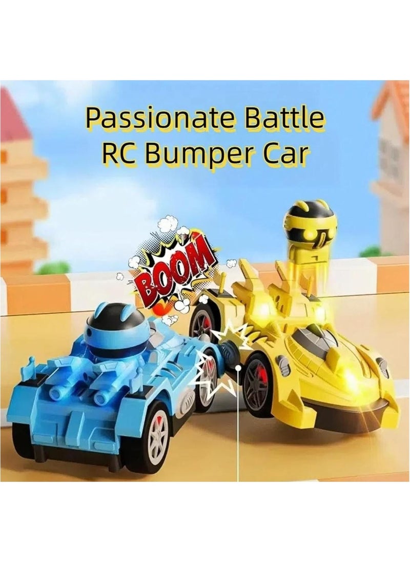 Remote Control Bumper Car Set for 2 Players Racing Match with Ejecting Figures, Catapult Action, Popping Up Toy Cars - Fun Interactive Game for Kids & Adults