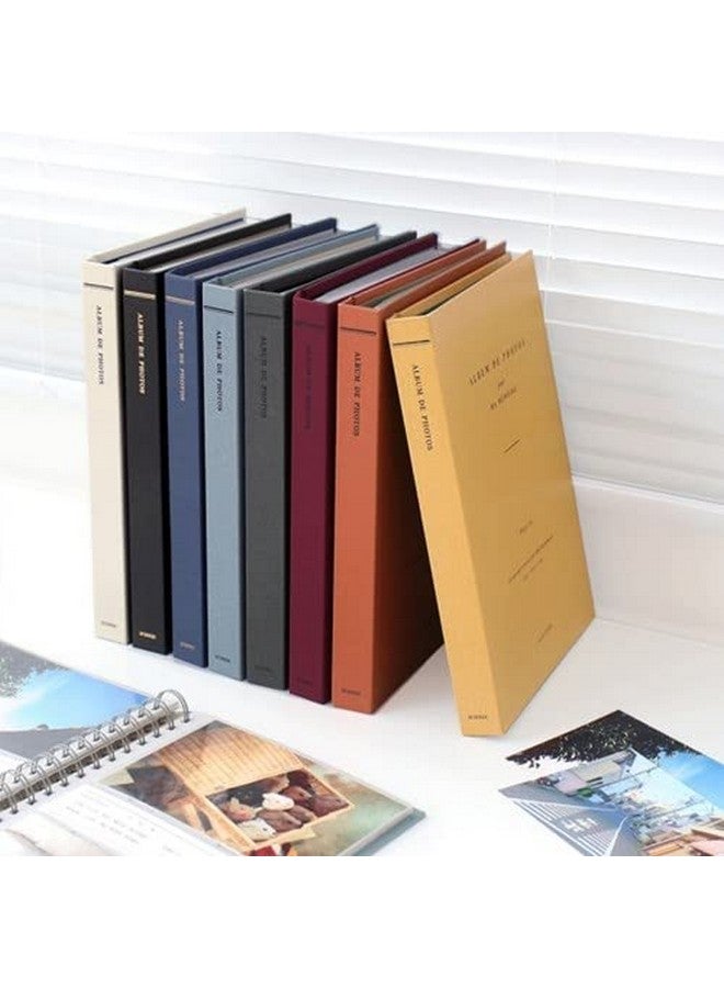 dalgaru Aesthetic Simple Lovely Korean Hard Cover 4 x 6 in Photo Album Book for couples, family, baby, wedding - holds 100 photos includes 50 double sided memo slips/spiral bound (Honey) - Image 3