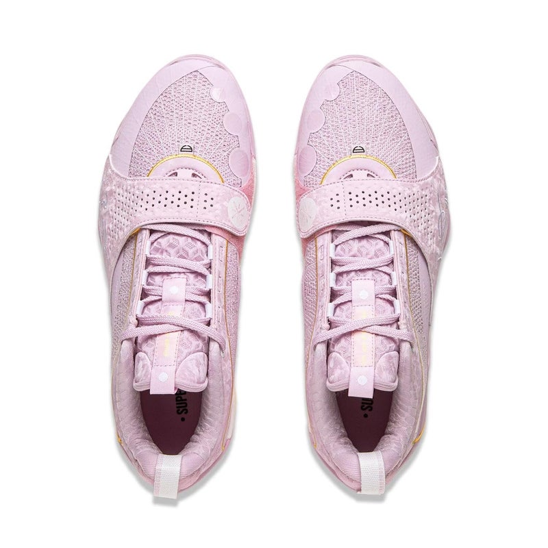 Li-Ning أحذية كرة السلة للرجال LI-NING ويد أول سيتي 13 إنكور خفيفة الوزن عالية الارتداد أحذية مباراة احترافية لون لوتس بود الوردي مقاس 9.5 أمريكي - Image 4