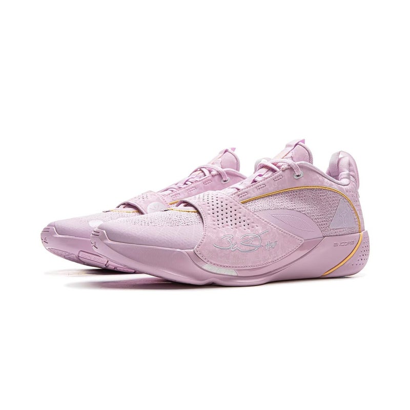 Li-Ning أحذية كرة السلة للرجال LI-NING ويد أول سيتي 13 إنكور خفيفة الوزن عالية الارتداد أحذية مباراة احترافية لون لوتس بود الوردي مقاس 9.5 أمريكي - Image 2