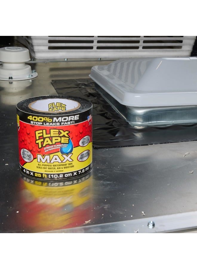 FLEX TAPE , MAX, 4 in x 25 ft, Black, Original Thick Flexible Rubberized Waterproof Tape - Seal and Patch Leaks, Works Underwater, Indoor Outdoor Projects - Home RV Roof Plumbing and Pool Repairs - Image 3