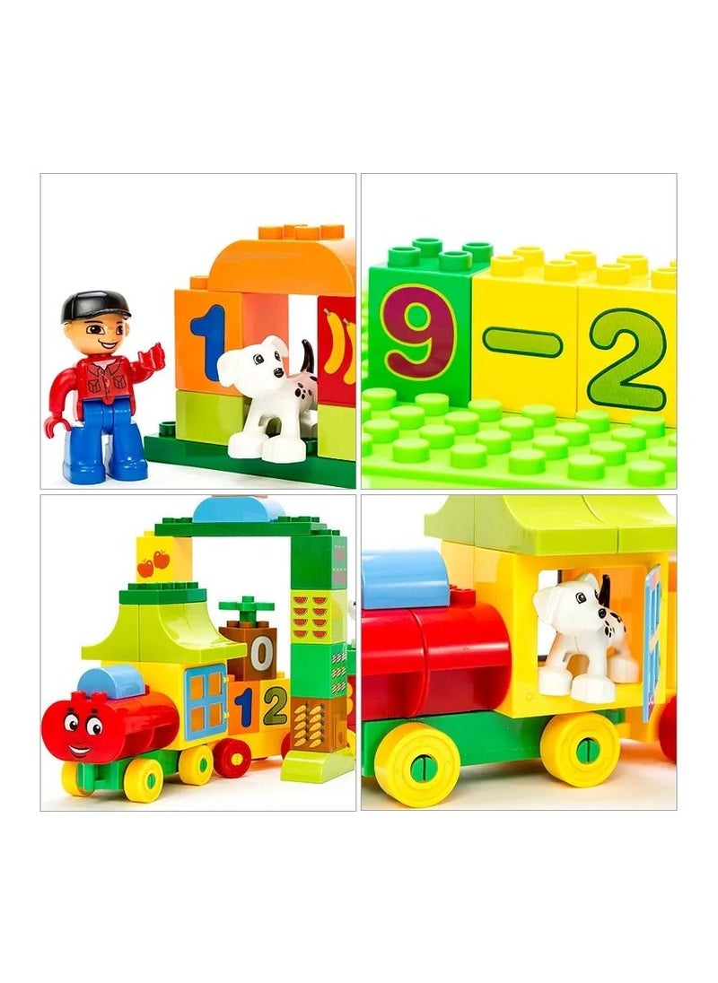 Educational Train Number Blocks for Learning Mathematics Train Building Blocks for Early Child Brain Development Game Play Set Toy for Kids