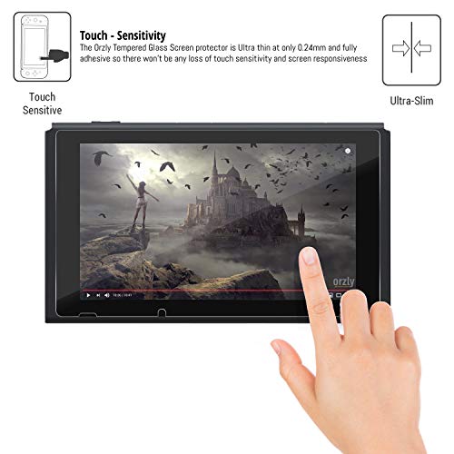 Orzly Glass Screen Protectors Compatible with Nintendo Switch - Premium Tempered Glass Screen Protector Twin Pack [2X Screen Guards - 0.24mm] for 6.2 Inch Tablet Screen on Nintendo Switch Console - Image 5
