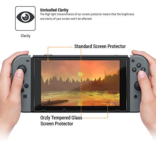 Orzly Glass Screen Protectors Compatible with Nintendo Switch - Premium Tempered Glass Screen Protector Twin Pack [2X Screen Guards - 0.24mm] for 6.2 Inch Tablet Screen on Nintendo Switch Console - Image 3