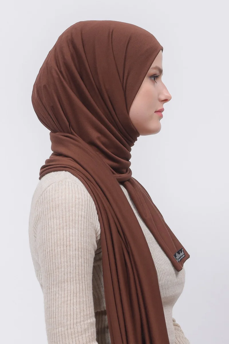 Altobeh Hijab Combed Cotton Shawl Plain-Chocolate