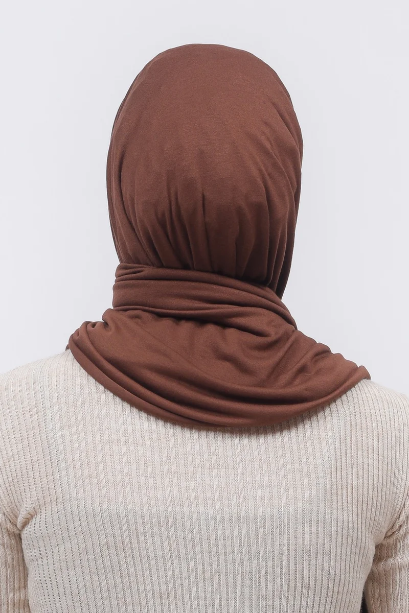 Altobeh Hijab Combed Cotton Shawl Plain-Chocolate