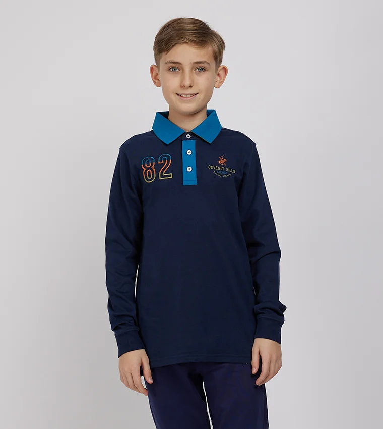 BEVERLY HILLS POLO CLUB Printed Polo T-Shirt