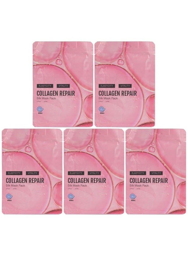 سنايل ماسك الكولاجين الحريري الكوري لإصلاح البشرة 5 قطع  23*5 مل - Image 1
