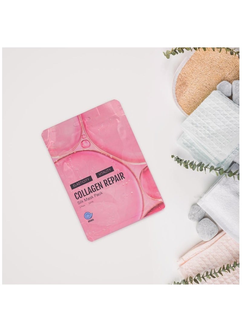 سنايل ماسك الكولاجين الحريري الكوري لإصلاح البشرة 5 قطع  23*5 مل - Image 4