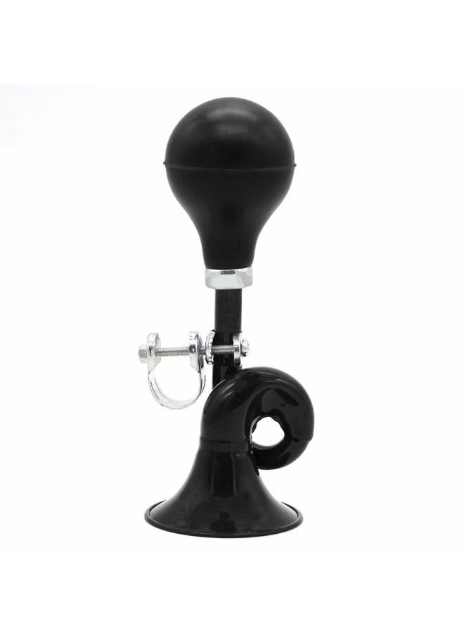 Coolrunner Bugle Horn, Retro Clown Siren, Kids Bike Hooter, Classic Vintage Metal Twist Loudspeaker Snail Air Horn for Vehicles Bicycles Golf Cart (Black) - Image 1