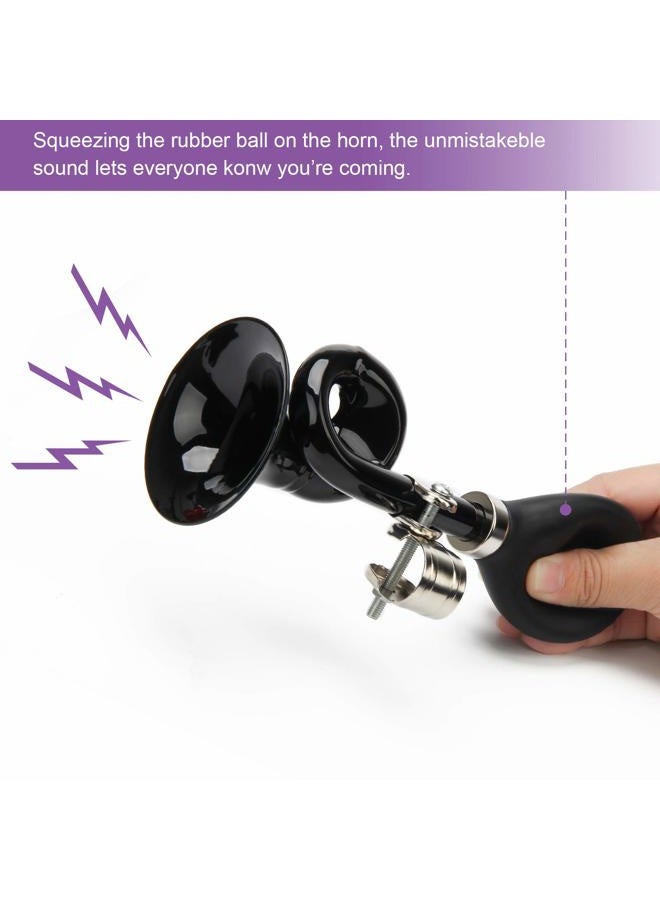 Coolrunner Bugle Horn, Retro Clown Siren, Kids Bike Hooter, Classic Vintage Metal Twist Loudspeaker Snail Air Horn for Vehicles Bicycles Golf Cart (Black) - Image 5