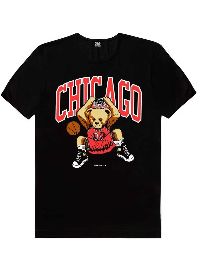 Rock&Roll Chicago Basket, Handsome Basketball Woman 2-Piece Eco Pack T-Shirt