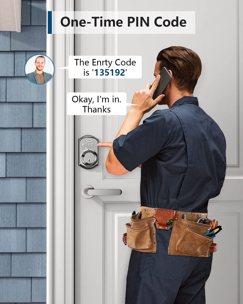 TEEHO TE001 Keyless Entry Door Lock with Keypad - Smart Deadbolt Lock for Front Door with 2 Keys - Auto Lock - Easy Installation - Satin Nickel - Image 4