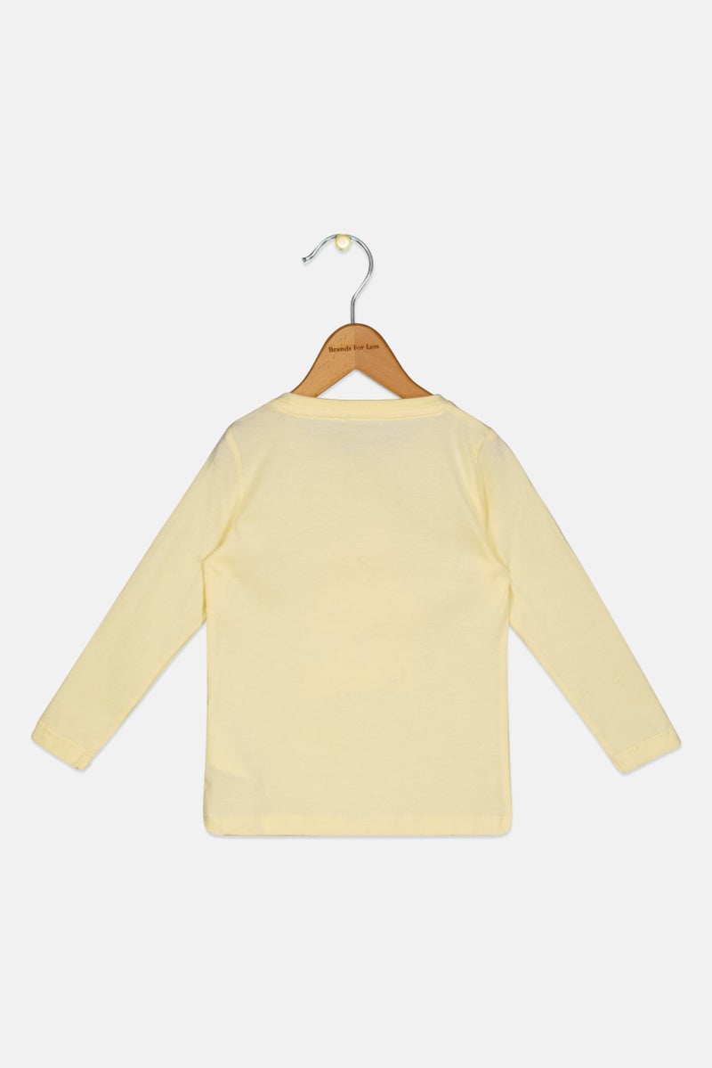 NAME IT Toddlers Girl Graphic Print Long Sleeve Top, Pale Yellow - Image 2