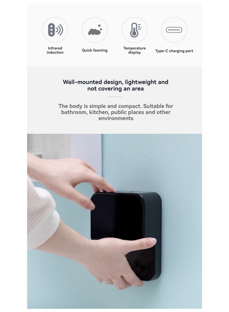 Wall Mounted Automatic Soap Dispenser, Rechargeable Contactless, With Temperature Sensing, Refillable Sensor Dispenser, Suitable For Kitchen, Bathroom, Hotel, Shopping Mall - Image 3