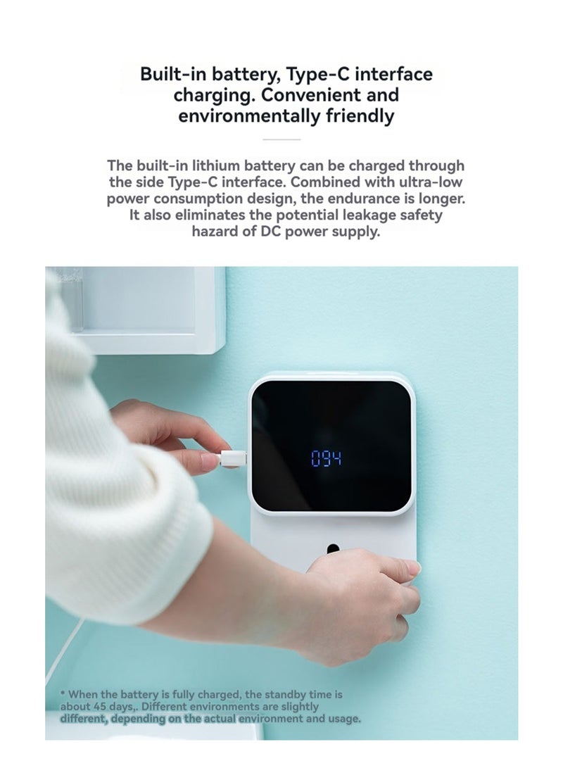 Wall Mounted Automatic Soap Dispenser, Rechargeable Contactless, With Temperature Sensing, Refillable Sensor Dispenser, Suitable For Kitchen, Bathroom, Hotel, Shopping Mall - Image 5