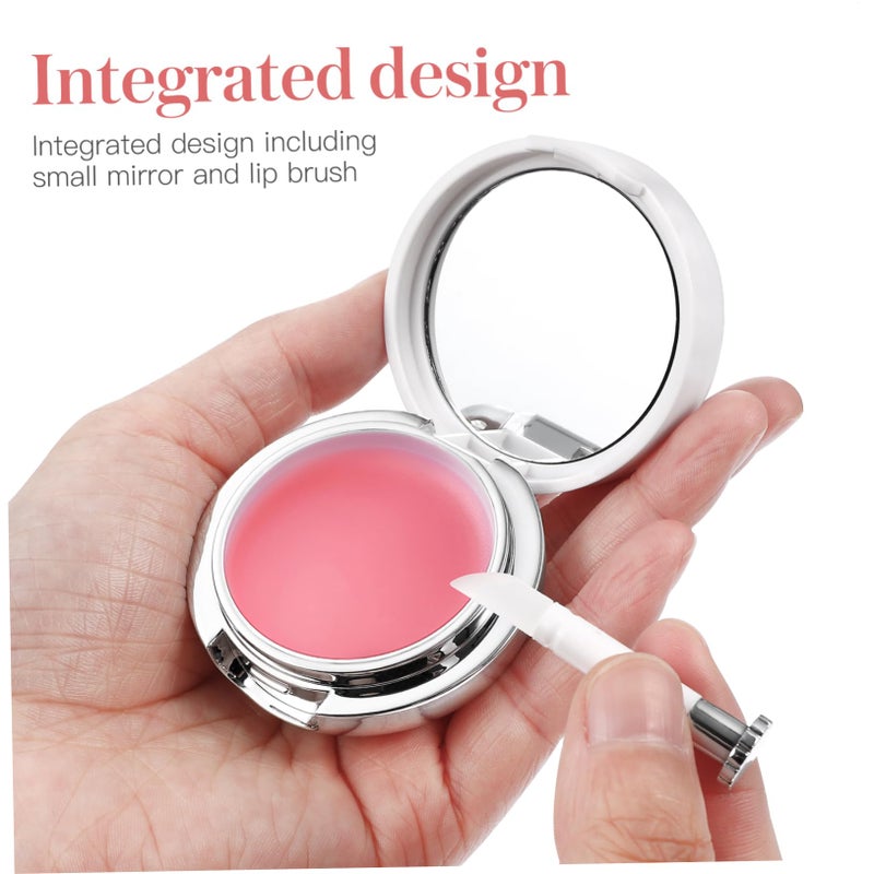 Beaupretty 2Pcs Empty Lips Balm Jars Plastic Lip Mask Holders with Silicone Lip Brush and Mirror Lid Face Cream Containers - Image 5