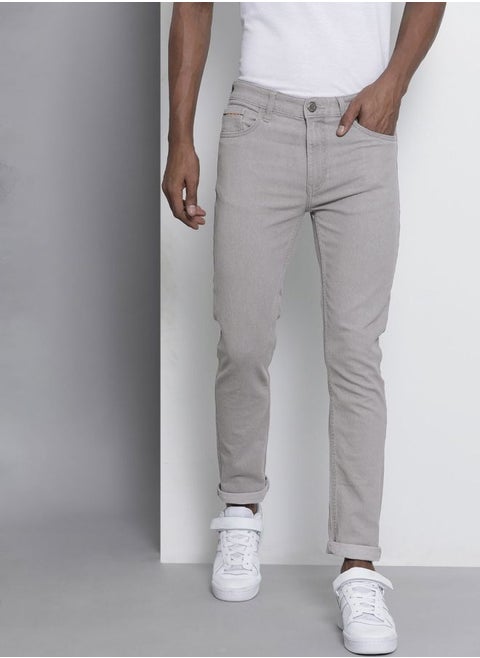 Men Slim Fit Solid Mid-Rise Stretchable Jeans