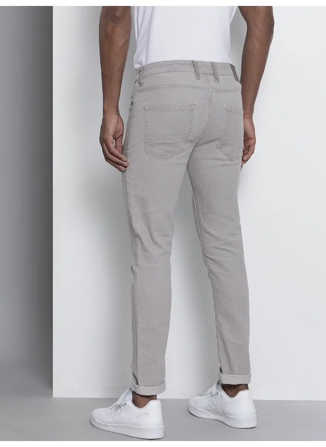 شركة المرآب الهندية Men Grey Cotton Stretchable Slim Fit Jeans